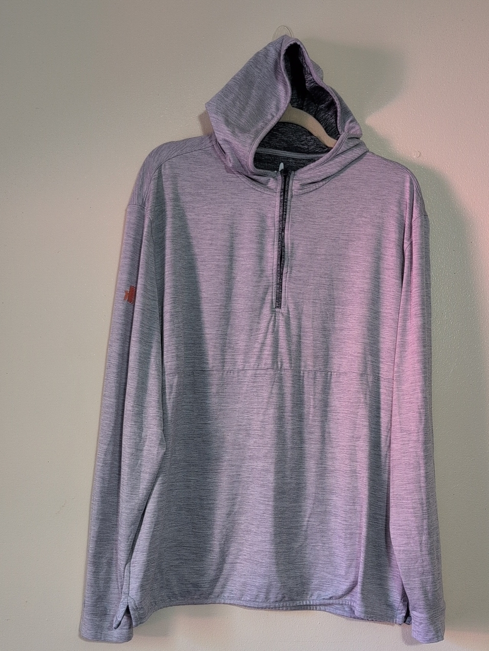 Men's Heather Gray Johnnie O Quarter-Zip Hooded Shirt Size XL